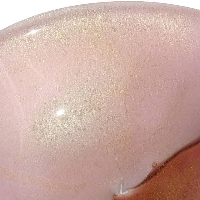 Vintage Murano Gold Fleck Amethyst Purple Calla Lily Italian Art Glass Decorative Vide Poche Bowl For Sale - Image 9 of 10