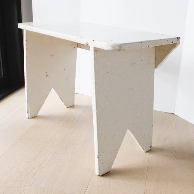 Primative French Farmhouse Bench/28" For Sale - Image 4 of 5