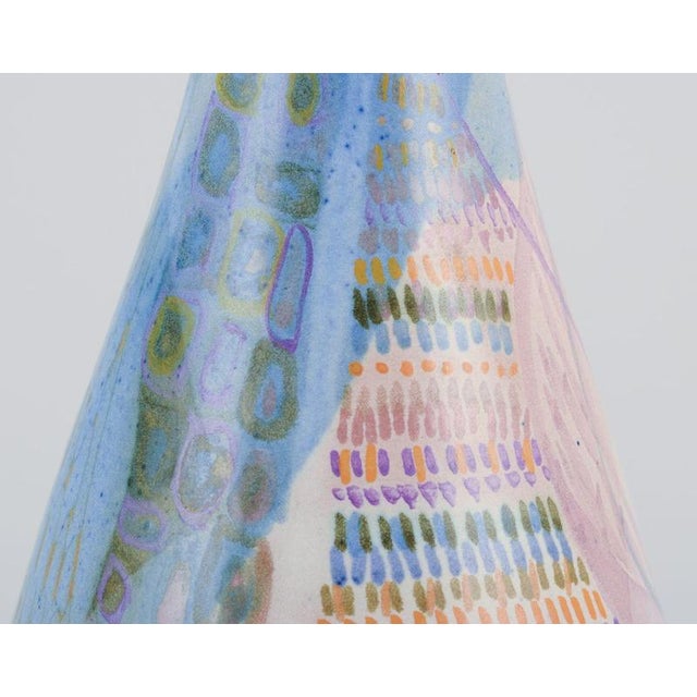 Vintage Italian Ceramic Vase with Abstract Motif by Monica Grandi, 1980s For Sale - Image 6 of 10