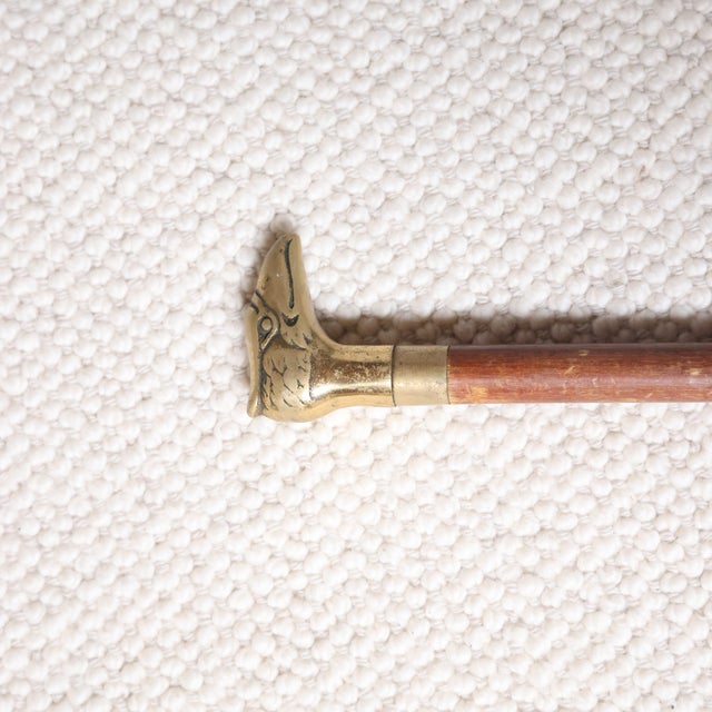 French 19th Century French Oak Cane With Carved Bird Head Handle For Sale - Image 3 of 3