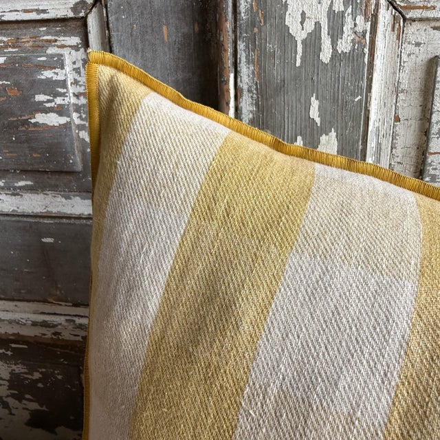 Made in France A timeless linen accent pillow woven in France — The latest collection is a classic plaid in a beautiful...
