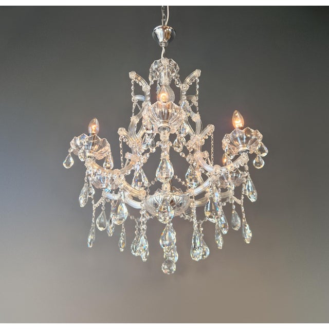Luxury Maria Theresa Style Crystal Chandelier Chrome Silver European Lighting For Sale - Image 4 of 12