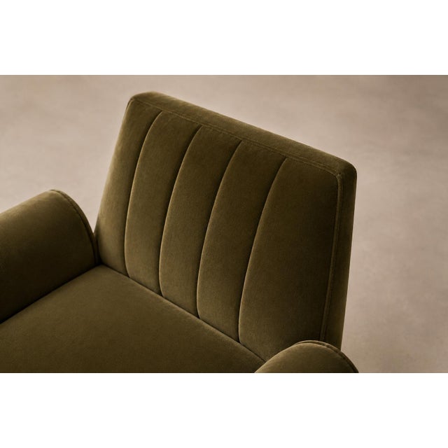 Pair of Brazilian Modern Armchairs in Pau Marfim and Olive Mohair, Brazil, 1960s For Sale - Image 4 of 18