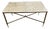 Vintage Coffee Table in White and Grey Marble with Gilt Brass Metal Frame, 1960s For Sale