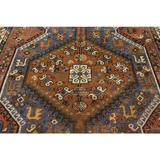 Antique Persian Shiraz Rug - 04'06 x 06'10 For Sale - Image 4 of 8