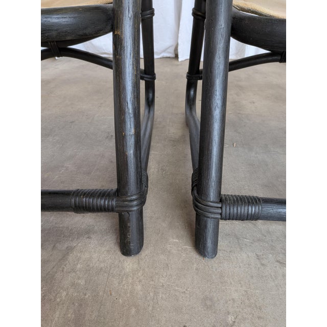 Vintage Espri Safari Lounge Chair in Black Bamboo and Beige Fabric, 1970s For Sale - Image 14 of 18