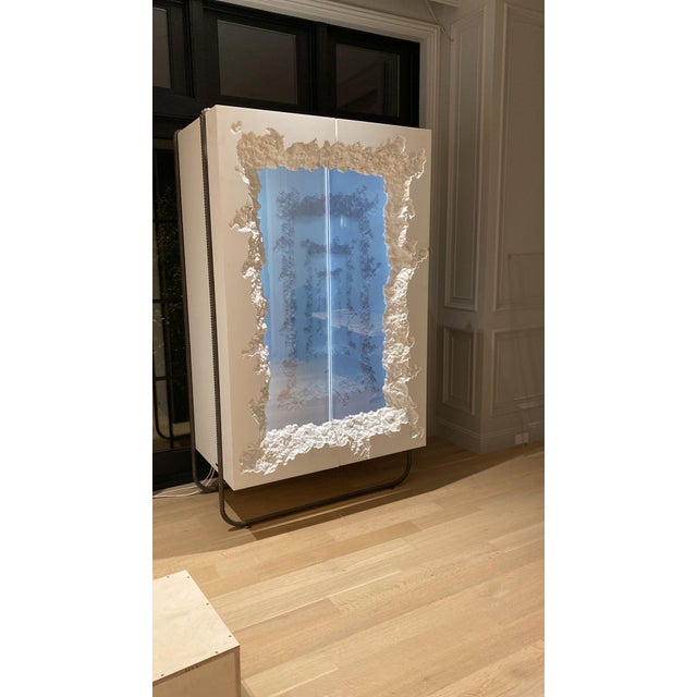 Modern Panoptikum Collections "Break Free" Illuminated Holographic Bar Cabinet For Sale - Image 3 of 11