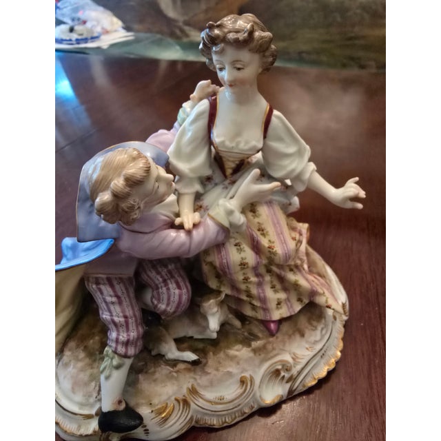A rare and exquisite antique original ( guaranteed 100 years old or older in excellent condition ) meissen style figurine...