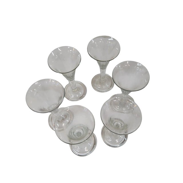 set of 6 Water Goblet Teardrop by Blenko part of the Williamsburgh Reproduction series done by Blenko Height: 8 in Width:...