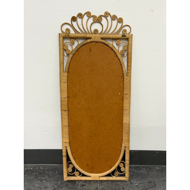 Scrollwork Rattan Wall Mirror, Vintage For Sale - Image 12 of 12
