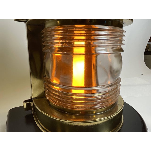 Wood Solid Brass Ships Masthead Lantern For Sale - Image 7 of 11