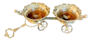 English Silverplated Figural Double Wine Trolley