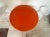 Metal Center Table Round Vintage Enameled Orange Metal For Sale - Image 7 of 9