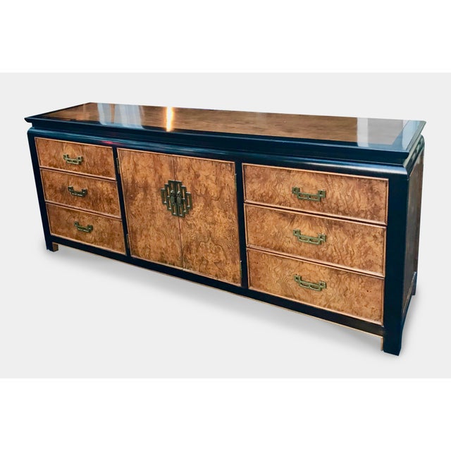 Vintage Ebonized and Burlwood Dresser by Raymond Sobota for