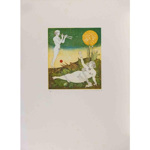 Normanno Soscia, Mythological Scene, Etching, 1980s For Sale