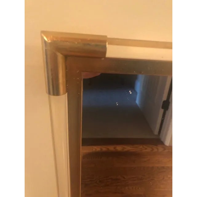2020s Modern Acrylic and Gold Wall/Vanity Mirror For Sale - Image 5 of 9