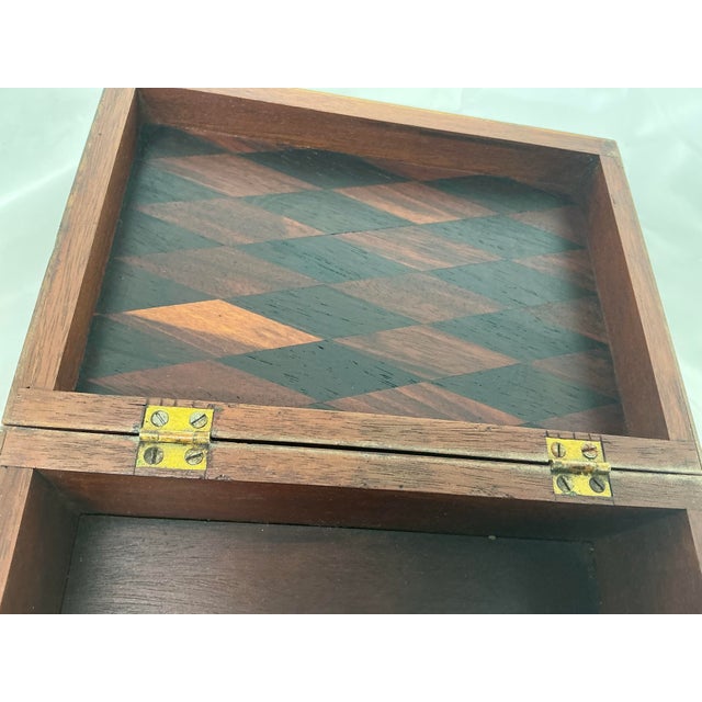 Antique Walnut Inlaid Jewelry or Document Box For Sale - Image 9 of 12