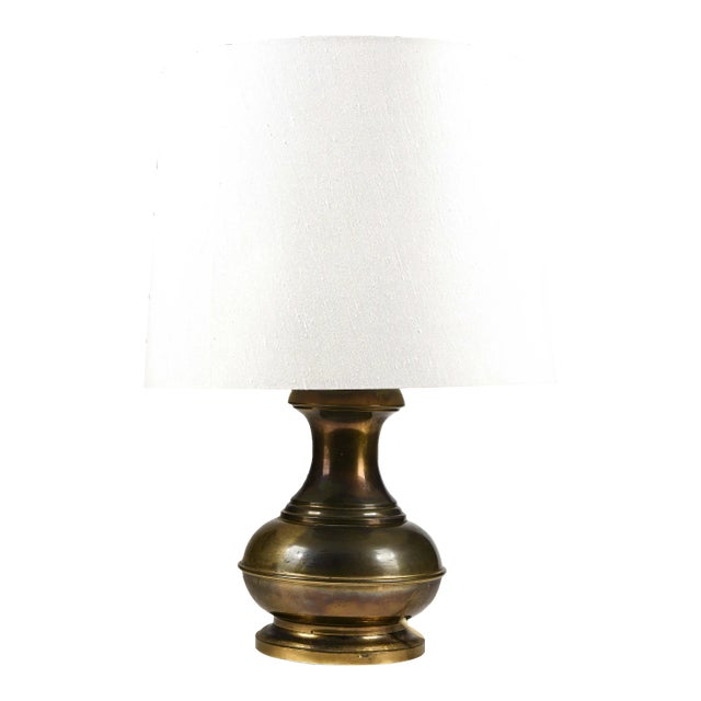Brass-Colored Metal & Fabric Table Lamp from Raffia Italia, 1970 For Sale