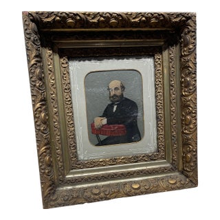 Mid 19th Century Hand Painted Photographic Portrait of a Dignitary Gentleman For Sale