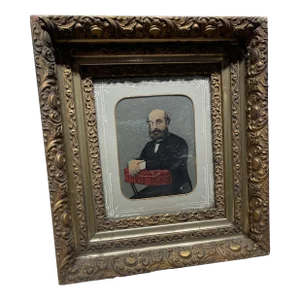 Mid 19th Century Hand Painted Photographic Portrait of a Dignitary Gentleman