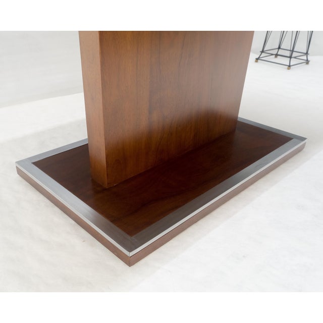 Single Pedestal Base Milo Baughman Walnut Dining Table w/ 2x16" Leaves MINT For Sale - Image 15 of 15