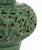 Mid 20th Century Chinese Spinach Jade Green Glazed Ceramic Pierced Vase Mounted as a Table Lamp For Sale - Image 5 of 9
