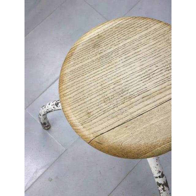 White Vintage Industrial White Swivel Chair For Sale - Image 8 of 12