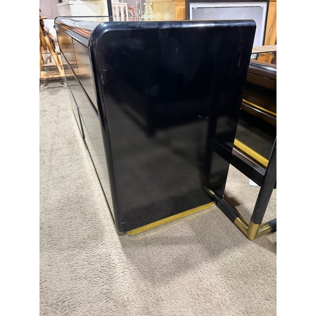 Postmodern Lane Postmodern Black Lacquer Wood Dresser For Sale - Image 3 of 6