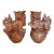 Pair Large 19" Terracotta Foo Dogs Chinese Guardian Lions Vintage Heavy For Sale