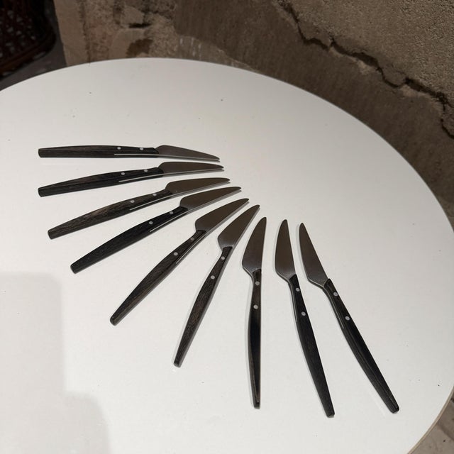 Mac De Luxe Series Steak Knives Mid-Century Japan Stainless Steel Wood For Sale In San Diego - Image 6 of 10