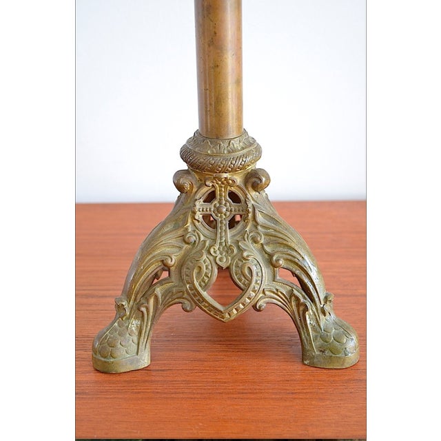 Antique Candlestick in Brass, 1880s For Sale - Image 3 of 9