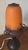 Orange 1930s Degué Art Deco Table Lamp Signed French Glass Wrought Iron Orange Accent Light Antique French Lighting For Sale - Image 8 of 15
