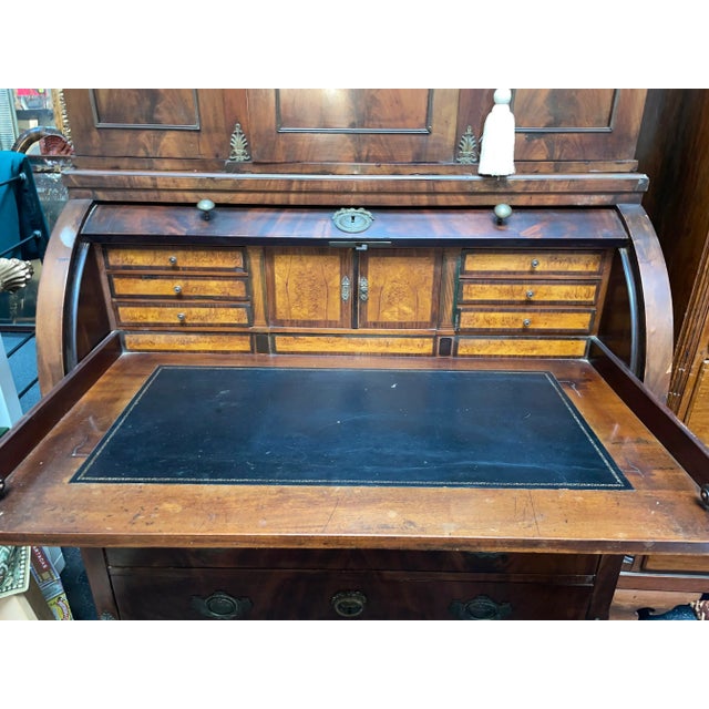 Antique German 1914 Gustav Knauer Roll Top Desk Wwi Era For Sale - Image 9 of 13