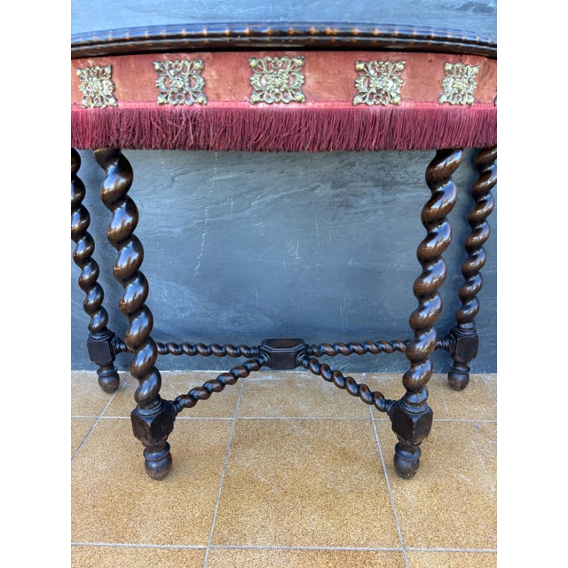 Spanish Baroque Style Demilune Console Table with Twisted Legs, 1920s For Sale - Image 6 of 12