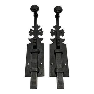 Pair of Vintage Spanish–style Metal Sliding Bolt Gate Latches
