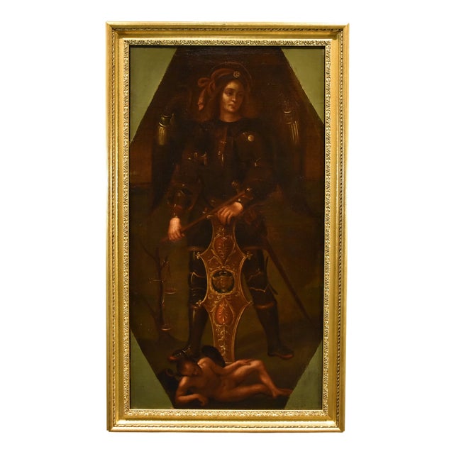 Lombard School Artist, Saint Michael the Archangel, 1650, Oil on Canvas For Sale