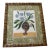 Original Floral Acrylic Painting With Collage Framed With Fabric Mat For Sale