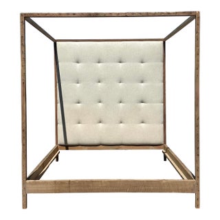 Vintage Rustic King Canopy Bed For Sale