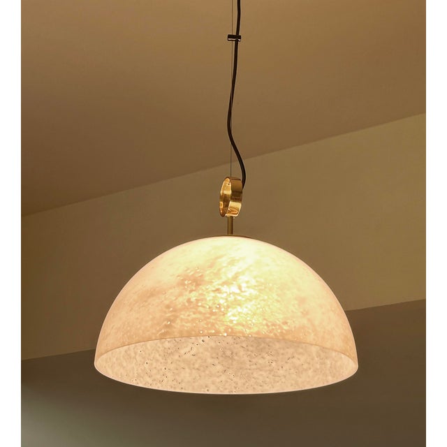 Space Age Pendant Light in Glass from Glashütte Limburg, 1950s For Sale - Image 4 of 18
