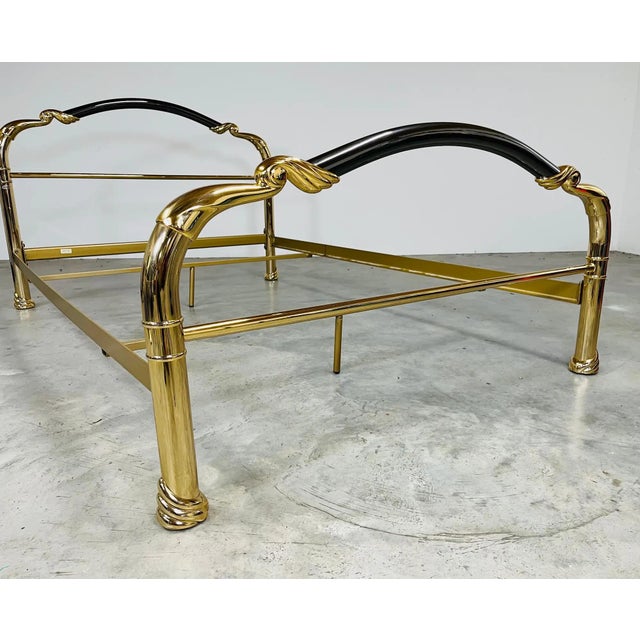 Art Deco Art Nouveau Solid Brass & Enameled Steel Double Bed Armoni Essebi Italy For Sale In Philadelphia - Image 6 of 10