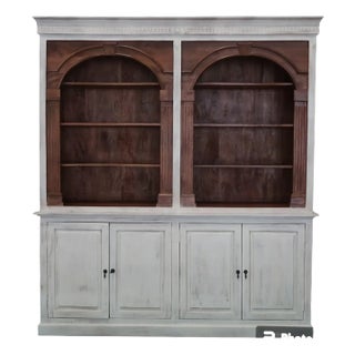 Classic Roman Door Double Arch Bookcase For Sale