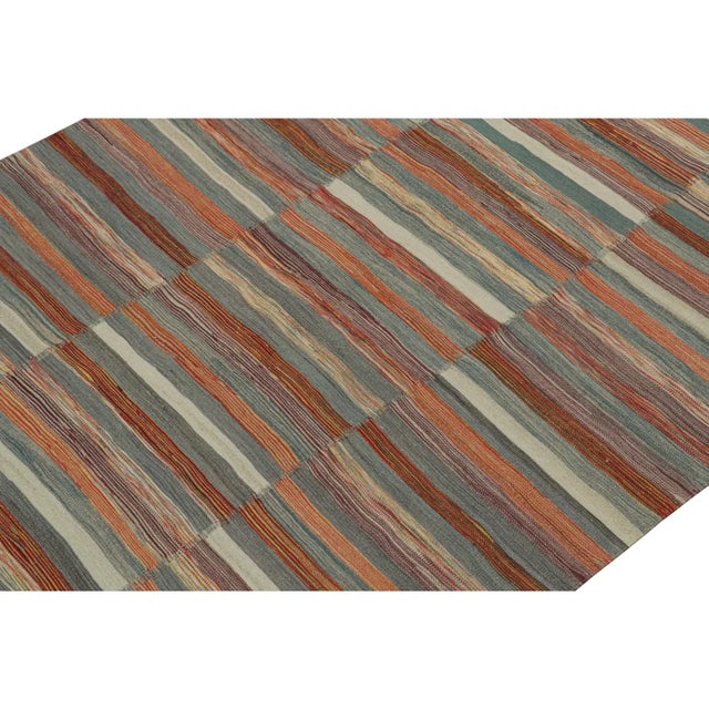 1950s 1950s Vintage Persian Kilim in Panel-Weave With Polychromatic Stripes by Rug & Kilim For Sale - Image 5 of 6