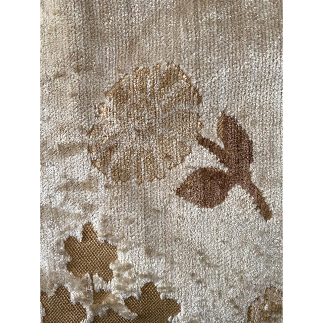 Mid-Century Modern 1970s Floral Velveteen Upholstery Fabric 1.84 Yards For Sale - Image 3 of 8