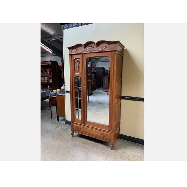 Antique Art Nouveau Style Linen Cupboard, 1910s For Sale - Image 4 of 8
