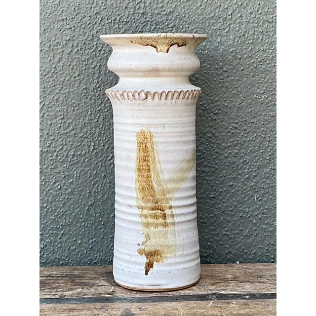 Vintage Handcrafted Ceramic Vase For Sale - Image 10 of 12