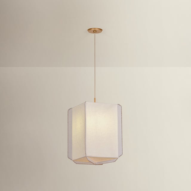 Contemporary Hudson Valley Lighting Louise 13 in. 1 Light Pendant in Patina Gold Leaf Finish For Sale - Image 3 of 8