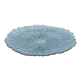 Axel Icy Sapphire 12.75" Glass Platters, Set of 6 For Sale