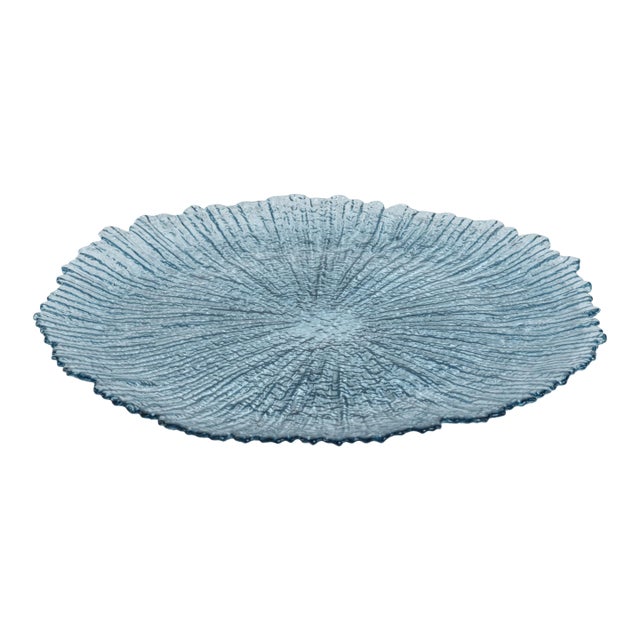 Axel Icy Sapphire 12.75" Glass Platters, Set of 6 For Sale