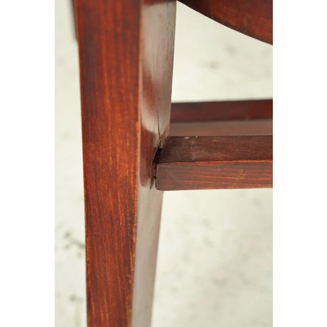 Mid 20th Century Vintage Slat Back Wooden Bankers Chairs- Set of 3 For Sale - Image 11 of 12
