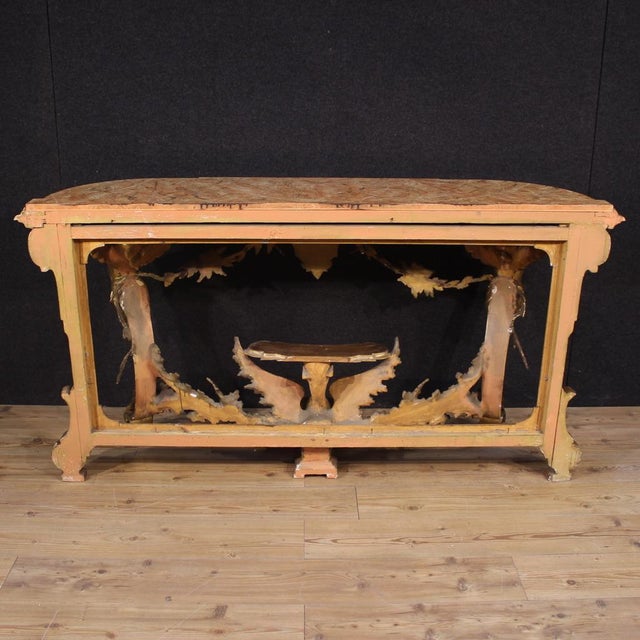 20th Century Italian Gilded Console, 1920s For Sale - Image 11 of 12